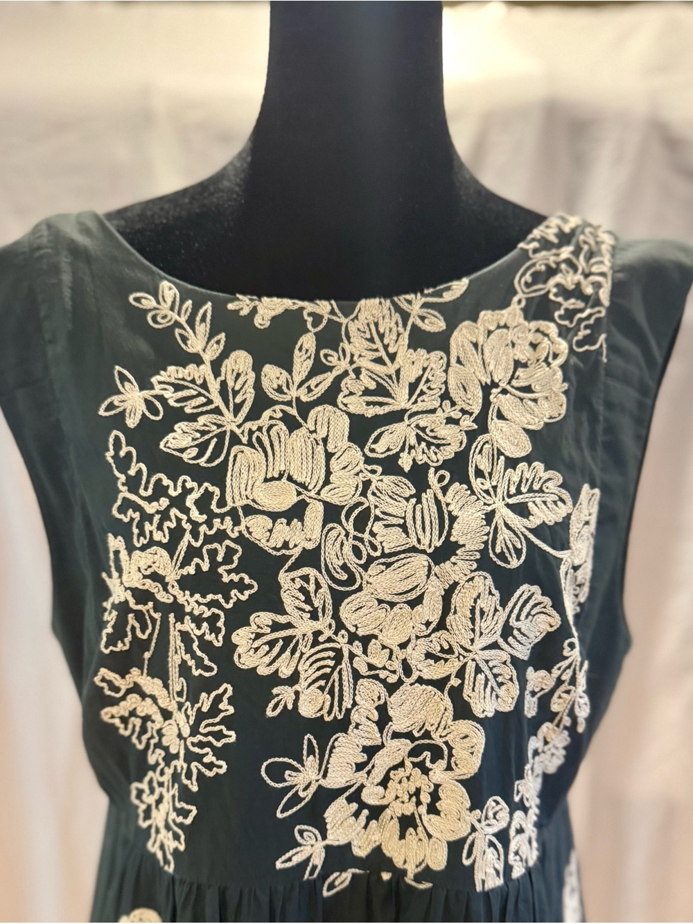 J. Crew Mirabel Gray Mini Dress with Cream Floral Embroidery - Picture 3 of 11